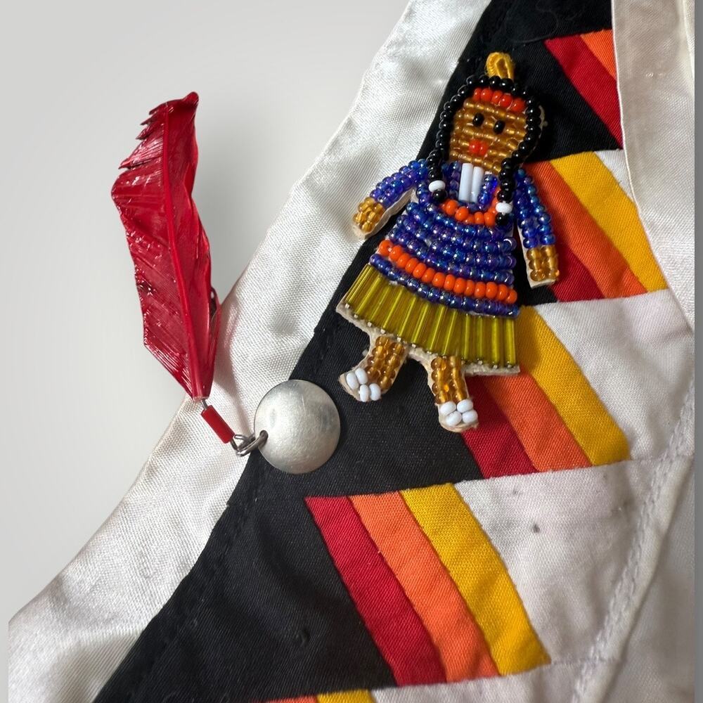 VTGSeminole Tribe Sash Set Miss Seminole 1998-1999 Patchwork Beaded Necklace Lot - Picture 5 of 12